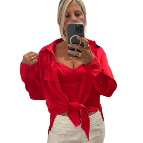 Jason Wu Satin Bustier and Buttons Down Blouse Top Set.Size M - Picture 6 of 16